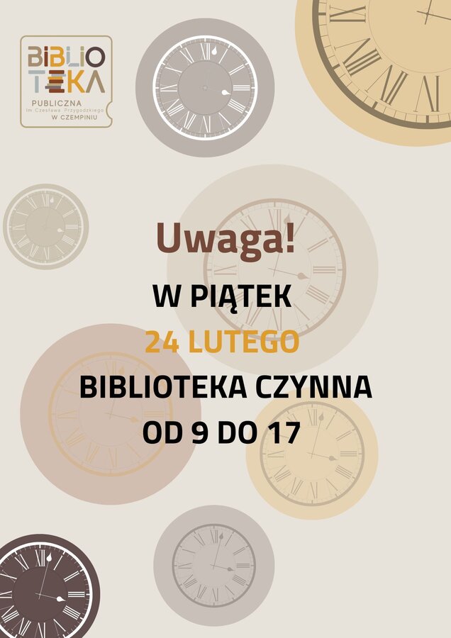 Zmiana godzin otwarcia w piątek 24 lutego 