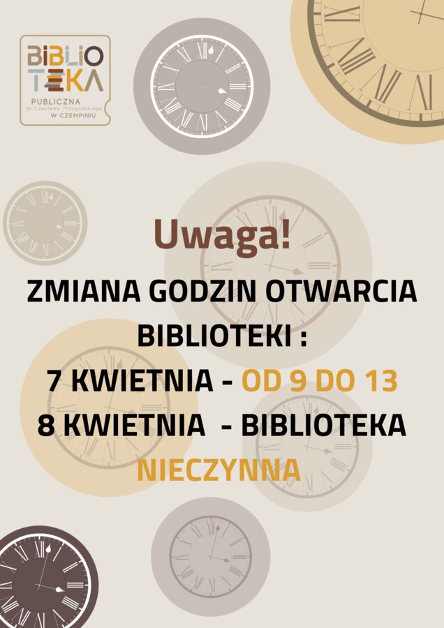 Zmiana godzin otwarcia 