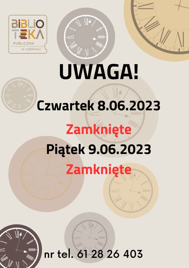 Godziny otwarcia - Boże Ciało