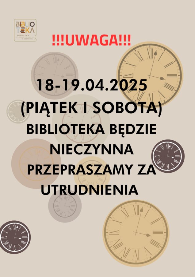 biblioteka będzie nieczynna