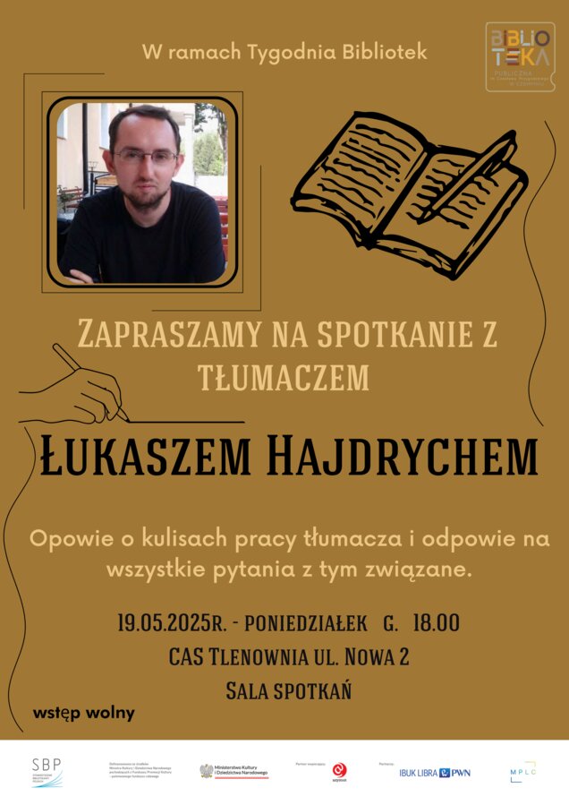 Spotkanie z tłumaczem Łukaszem Hajdrychem