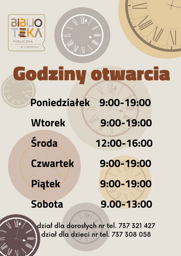 Zmiana godzin otwarcia