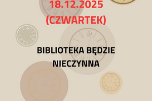 biblioteka będzie nieczynna